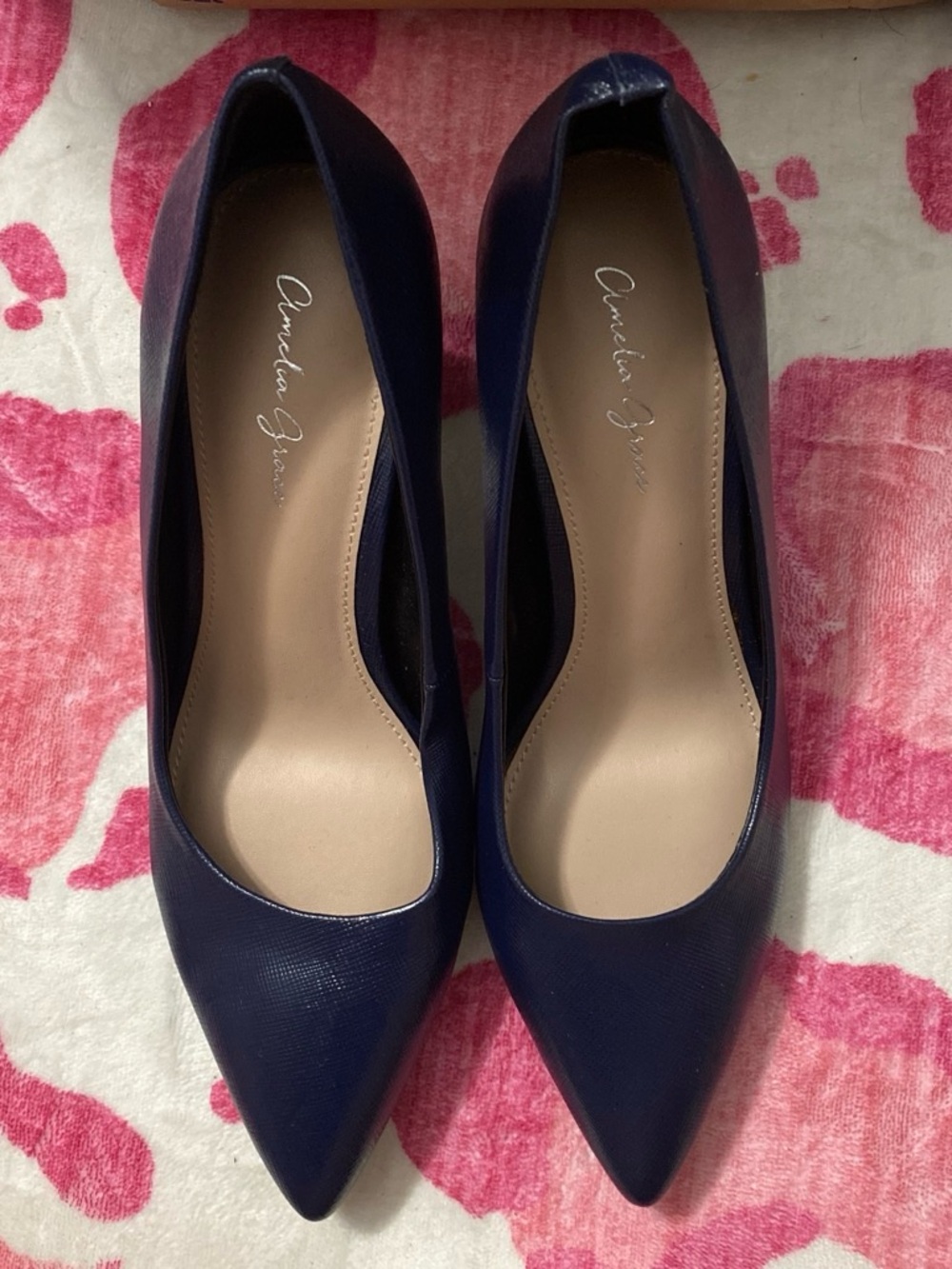 Amelia Grace Navy Pointed-Toe Women's Pumps